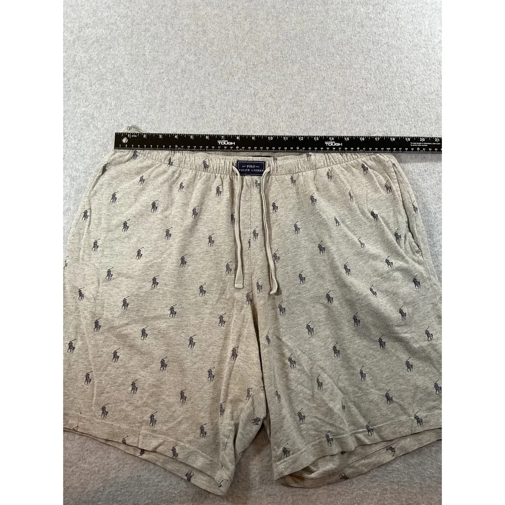 Polo Ralph Lauren Mens Gray All Over Pony Logo Sleep Shorts Size Large 1384